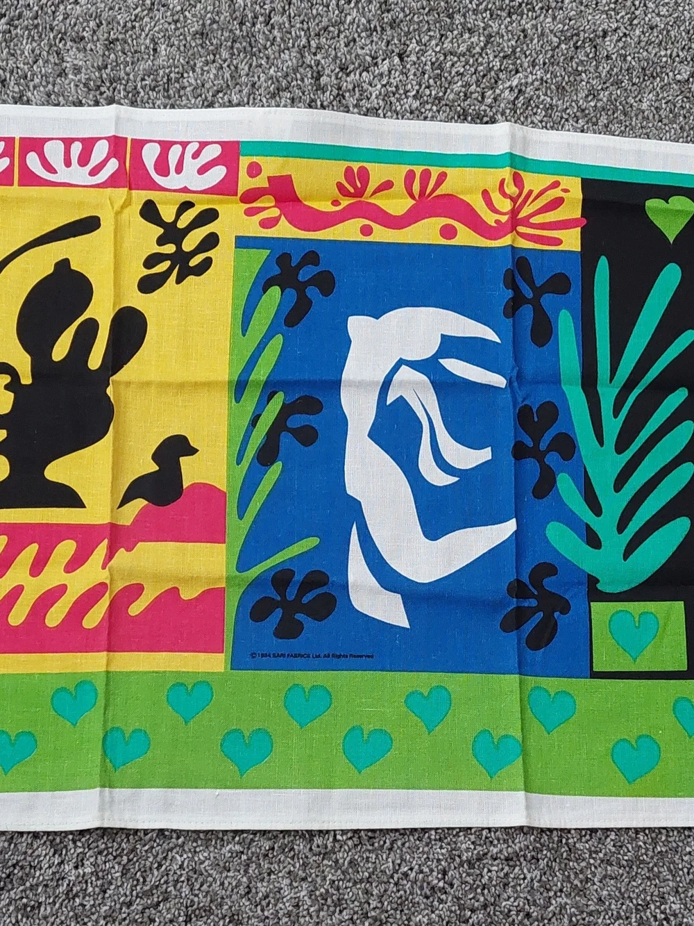 Matisse-inspired Colorful Linen Tea Towel NWOT